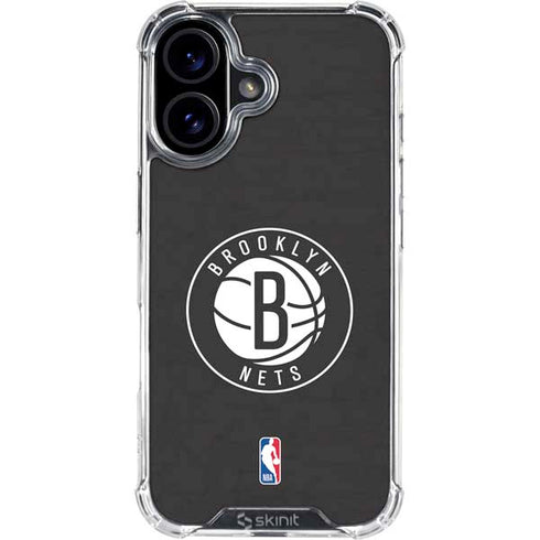 NBA Brooklyn Nets Distressed iPhone 16 Clear Case